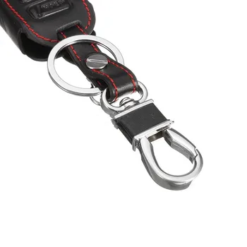 17cm Ilgio Black PU Odos, Patogus 4-Mygtukas Nuotolinio Klavišą Padengti Laikiklį su Grandine, Mazda 3/6/CX5/CX7/2017
