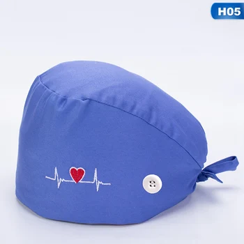 Medvilnės Surgicals Skrybėlę Unisex Širdies Siuvinėjimas Darbo Skrybėlę Reguliuojamas Matinio Bžūp Grožio Salonas Bžūp Lab 