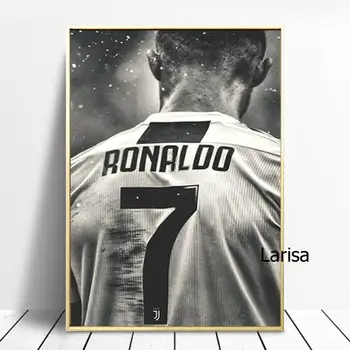 Sporto Žvaigždė Plakatas Cristiano Ronaldo Portretas Drobė Sienos Meno Juoda ir Balta Amžinai 7 Home Kambario Dizainas, Tapyba, Interjero