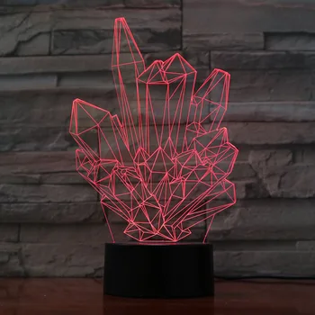 Kristalų 3D LED Lempos, Šviesa, USB Abstrakčiai Naktį šviesos Spalvinga Lavos Lempa Vestuvių Dekoro Novatoriškų Vaikams Kalėdų Dovana Metu