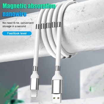 Magnetinis Lyno Greito Įkrovimo Kabelis 3A USB Kabelis, Mikro C Tipo Įkrovimo Laido Duomenų Linija 