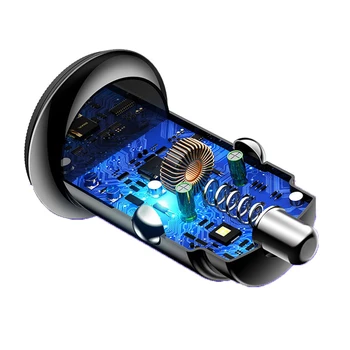 USB Automobilinis Greitas Įkroviklis C Tipo Duomenų Kabelis Mini Cooper Universalios 5A 18W 30W 60W Mobiliojo Telefono Adapteris, PD3.0 QC4.0 Balta