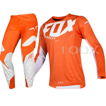 Nemokamas pristatymas 2019 TROJOS Fox MX 360 Kila Orange Jersey Kelnės Motokroso Lenktynių Dirt bike Off Road Suaugusiųjų Lenktynių Įrankių Rinkinys