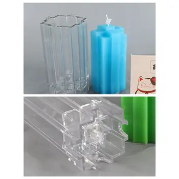 1 Rinkinys Geometrinei Kūrimo Bloko Formos Plastiko Kvepiančių Žvakių Liejimo, Muilo Formų Priėmimo 