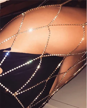FestivalQueen Seksualus Cirkonio Moterų Mini Sijonas Blizga Netikrą Deimantų Kristalų Metalo Grandinės Kratinys Trumpas Sijonas Sidabro Aukso