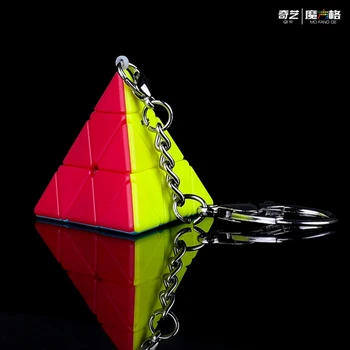 Qiyi keychain raktų žiedas, kubas 3 x 3 kubo galvosūkį magijos kubo, piramidės Klevo lapų cube maišas ornamentu kubo švietimo žaislai vaikams