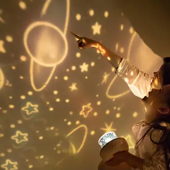 Naktį Šviesos Projektorius su USB Kabelį Maitinamas Žvaigždėtą Romantika Sukasi Projekcija Lempa Vaikams, Suaugusiųjų Miegamasis Dec Kalėdų Dovana
