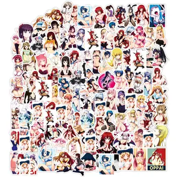 100pcsc Anime Grožio Mergaičių Lipdukų Karštos Moterys Grafiti Kawaii Animacinių filmų Pegatina Automobilio Gitarą ir Nešiojamąjį kompiuterį Bagažo Lagaminas