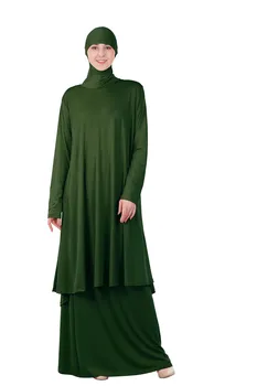 Musulmonų Maldos Drabužių Rinkiniai Moterims Suknelė, Hijab Abaja su Sijonai Islamo Drabužių Dubajus Turkija Ilgą Maldą Musulman Jurken Abayas
