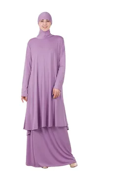 Musulmonų Maldos Drabužių Rinkiniai Moterims Suknelė, Hijab Abaja su Sijonai Islamo Drabužių Dubajus Turkija Ilgą Maldą Musulman Jurken Abayas