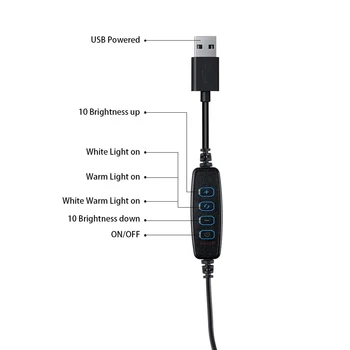 Šviesos diodų (LED) USB Apkabos, Stalas Stalo Lempa Apkabos, 360 Laipsnių Tatoo& Nuolatinių Makiažas, Nagų Skaityti Namų Rašomojo Stalo Linghting
