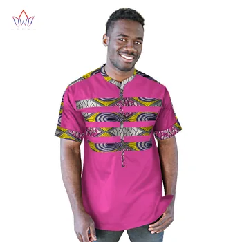 Vyrų marškinėliai Plius Dydis 2020 M. Afrikos Tradicinės Spausdinimo Medvilnės Afrikos Drabužių Dashiki Pachwork audinio Vyrų Vestuvių Marškinėliai WYN210