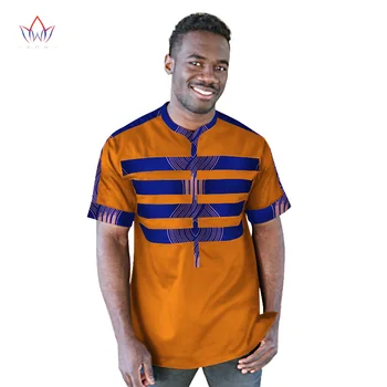 Vyrų marškinėliai Plius Dydis 2020 M. Afrikos Tradicinės Spausdinimo Medvilnės Afrikos Drabužių Dashiki Pachwork audinio Vyrų Vestuvių Marškinėliai WYN210