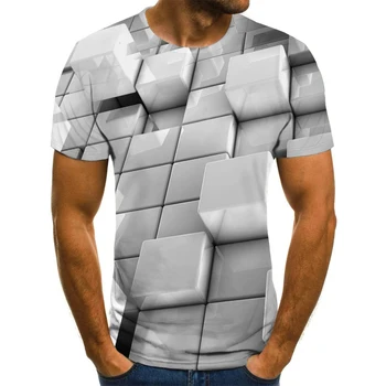 Naujausia 3D Atspausdintas T-Shirt trimatis Modelis trumpomis Rankovėmis Vasaros Atsitiktinis Viršūnes Tees Mados O-Kaklo Marškinėlius Vyras