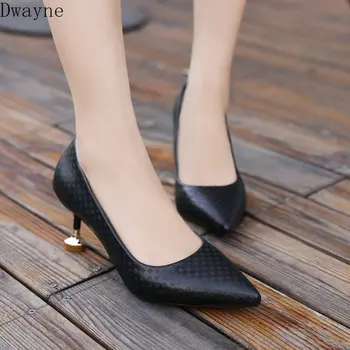 Elegantiški Aukštakulniai Stiletto Seklių Burną Black Darbo Batai 2019 M. Rudenį Naujų Korėjos Mados Vieno Batus, 6 Cm Komfortą Moteriški Batai