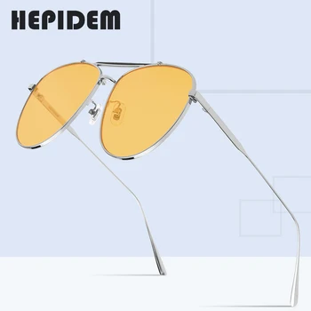HEPIDEM Pilotas Saulės Akiniai Moterų 2020 M. Naujų Prabangos Prekės ženklo Dizaineris Aukštos Kokybės Metalo Lydinio, Akiniai nuo saulės Vyrams su Nailono Objektyvas 5013