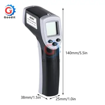 Pramonės LCD Skaitmeninis GM320 IR LaserThermometer Ne-kreipkitės Pyrometer Centrinis Taškas Ginklą -50 -380℃ Temperatūros Jutiklis