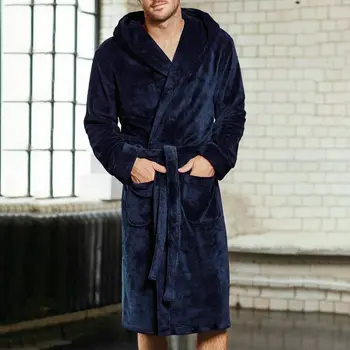 Vyrai Atsitiktinis Chalatai Skraiste, V-Kaklo, Ilgomis Rankovėmis Pora Vyrų Moteris Skraiste Pliušinis Skara Kimono Šiltas Vyrų Chalatas Sleepwear