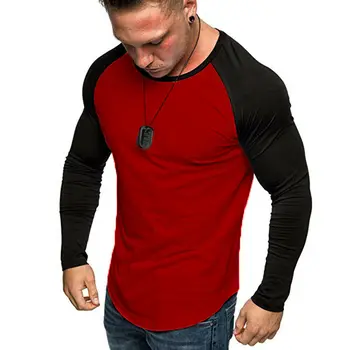 2019 Naujas Mens Raumenų Long Sleeve T-shirt Atsitiktinis Apvalios Apykaklės Slim Fit Kratinys Marškinėliai Viršuje Basic Tee Viršūnes M-3XL
