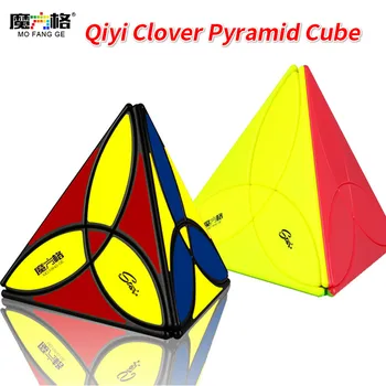 QiYi Mofangge Dobilų Piramidės Greitis Magijos Kubo Profesinės Netaisyklingai Puzzle Kubeliai Švietimo Dovana Cubo Magico