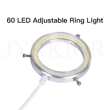 Ultra-Plonas Aukšto Ryškumo 60 LED Reguliuojamas Žiedo Žibintas Šviestuvas Lempa STEREO, ZOOM Mikroskopas USB Sąsaja Nešiojamą