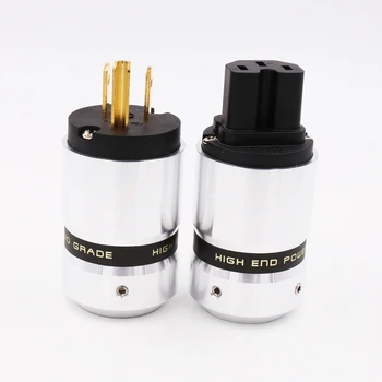 1pair 18mm Hifi garso AMP rodis /auksą/ sidabrą, JAV AC powercable pratęsimo maitinimo kištukų IEC jungtis