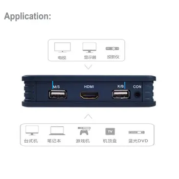 4K HD 2 Port USB 2.0 HDMI KVM Switch Perjungiklis Su Laidu už dviejų Monitorių, Klaviatūrą, Pelę Palaiko Darbalaukio Valdiklis Perjungimo