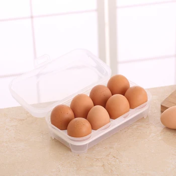 8 Kiaušiniai talpinimo Šaldytuve Kiaušinių Turėtojas Konteinerių Nešiojamų Kiaušinių laikiklis Kempingas Iškylą (Baltas)