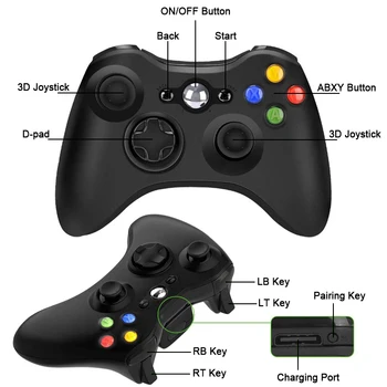 Gamepad Kreiptuką Xbox 360 Wireless/Wired Controller XBOX 360 Kontrolės Žaidimas XBOX360 Belaidis Valdiklis Joypad PC