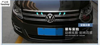 Nerūdijančio plieno priekinis dangtelis apdaila šviesi juosta padengti pleistras reikmenys Volkswagen VW Tiguan MK1 2007-2017