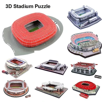 3D Galvosūkis Pasaulyje Garsaus Futbolo Stadionas Europos Futbolo Aikštelę Surinkti Pastato Modelis Dėlionės Švietimo Žaislai Vaikams