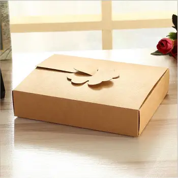15.5x15.5x3cm Mažas butas Kraft popieriaus dovanų dėžutė,popierinė dėžutė su langeliu cupcake slapukai 