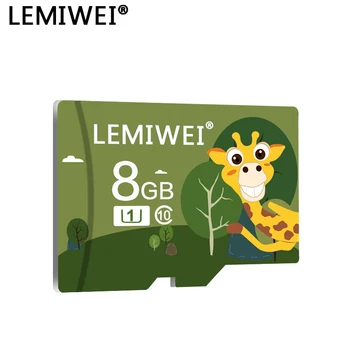 Lemiwei Atminties Kortelę 64GB 32GB Class 10 Didelės Spartos Mielas Žirafa TF Flash Kortelės 16GB U1 8GB TF kortelė Išmanųjį telefoną