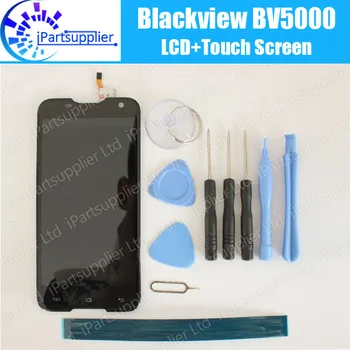 Blackview BV5000 LCD Ekranas+Touch Ekranas Originalus LCD skaitmeninis keitiklis Stiklo plokštės Pakeitimas Blackview BV5000+įrankio+klijai