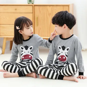 2020 M. Žiemą Vaikus Pižama Zebra Gyvūnų Animacinių Filmų Sleepwear Vaikams Drabužių Rinkinį Žiemos Pižamos Vaikams Kūdikis Sleepwear Berniukų, Mergaičių