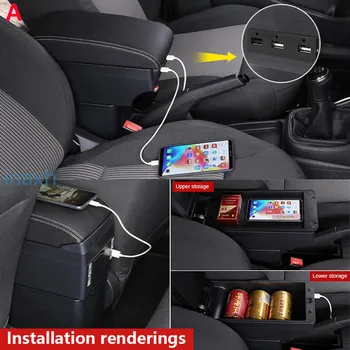 Už MAZDA MAZDA 2 Porankiu Interjero Detalių 2017 Automobilio Sėdynėje lauke Modifikavimas dalys talpinimo automobilių aksesuarų, Interjero USB LED