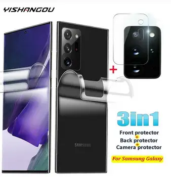 3in1 Hidrogelio Kino Ekrane Atgal Objektyvo apsaugos Samsung Note 20 S20 Ultra S10 S8 S9 Plus Pastaba 8 9 10 Plius Plėvelė Stiklui Apsaugoti