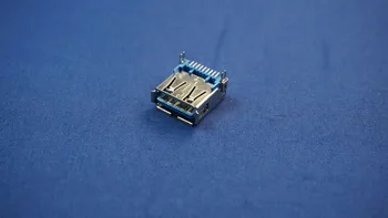 10vnt USB 3.0 Jungtis A Tipo Moterų A/F talpykla stačiu kampu SMT PCB mėlyna izoliatorius