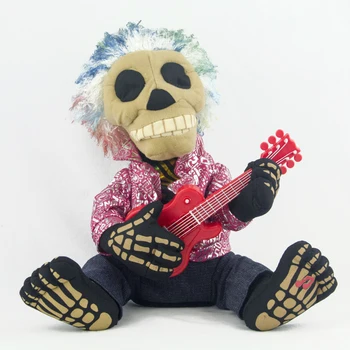 Sprogimo Galvos Gitara Dvasios Kaukolė Juokinga Halloween Skeletas Burną Atidaryti Dainavimo Groti Gitara, Dainininkas Dovana