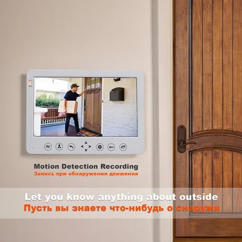 HomeFong 10 colių Vaizdo Durų Laidinio Telefono Vaizdo Domofonas Namų Stebėti Doorbell Kamera Parama Judesio Aptikimo Elektros Užraktas