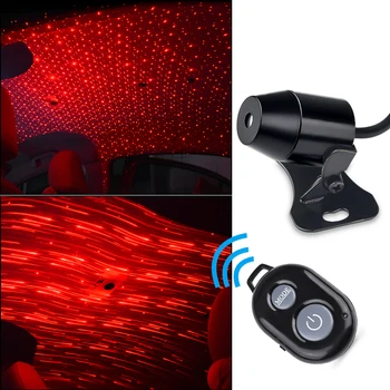Automobilinis USB Stogo Naktį, Šviesos, Lazerių Projekcijos Atmosfera LED Žvaigždėtas Dangus Lengvojo Automobilio Salono Šviesos Romantiška Automobilių Apdailos Reikmenys