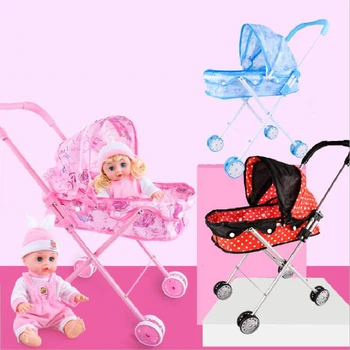 55 cm kūdikių lėlės vežimėlis Didelis geležies krepšelį žaislų ir 20cm kūdikių lėlės gimtadienio proga 