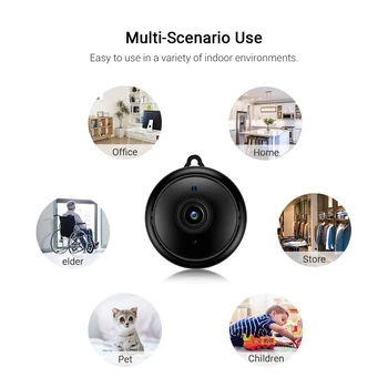 Mini Wi-fi IP Kamera HD 1080P Belaidės Kameros Home Security Monitor IR Naktinis Matymas, Judesio Aptikimo Nuotolinio App Dviejų krypčių Garsas