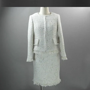 Tvido švarkas + sijonas tinka rudens / žiemos moterų profesinės verslo sijonas Nustatyti china pritaikymas ldies 2 dalių sijonas rinkinys