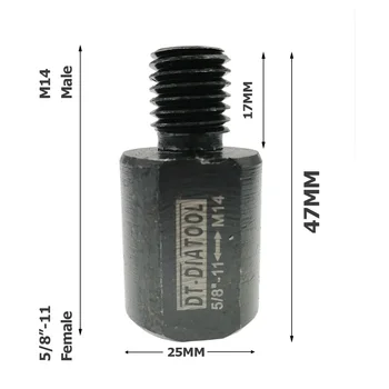 1 vnt Skirtingų Siūlų Diamond core bitų adapteris Šlifavimo rato adapteris M14, kad M10 arba M14 į 5/8
