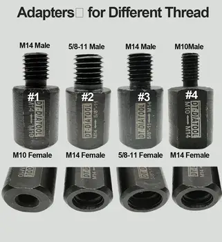 1 vnt Skirtingų Siūlų Diamond core bitų adapteris Šlifavimo rato adapteris M14, kad M10 arba M14 į 5/8