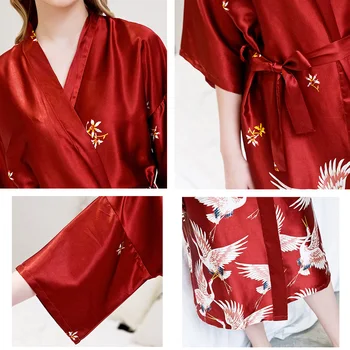 Naujas Mados Moterų Šilko Kimono Chalatas Chalatas Bridesmaid, Chalatai Seksualus Tamsiai Raudonos Mantijos, Satino Chalatas, Panele, Kambariniai Chalatai Sleepwear Suknelė