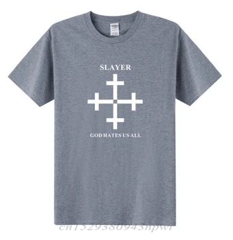 2020 metų Vasaros Mados Slayer Marškinėliai Vyrams Dievas Nekenčia Mūsų Visų Vyrų Marškinėliai Metalo, Roko Grupė Trumpas Rankovės Medvilnės marškinėliai Vyrams Viršūnės