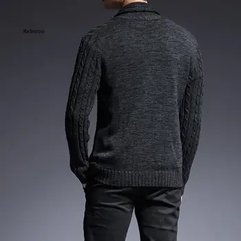 Naujas Mados Prekės Ženklo Megztinis Vyras Megztinis Storas Slim Fit Džemperiai Trikotažas Aukštos Kokybės Rudenį Korėjos Stiliaus Atsitiktinis Mens Drabužiai