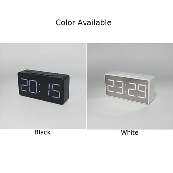 1*Laikrodis LED Skaitmeninis Laikrodis-Žadintuvas USB/Baterijos Veidrodis Realiu laiku Temperatūra 24-valandų Rodymo Naktiniai Stalo Namuose